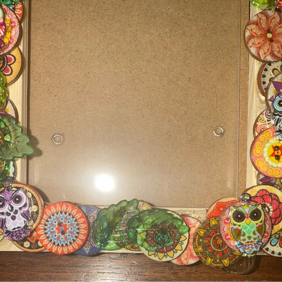 Sold Colorful Handcrafted Owl-Themed Picture Frame- 4x6 - Picture 3 of 5